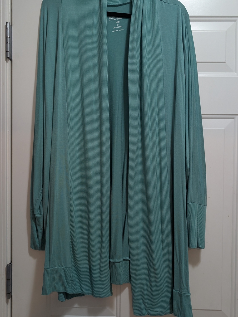 Torrid Cozy Open Front Duster Cardigan Mint Green Long Sleeve Plus Size 3X